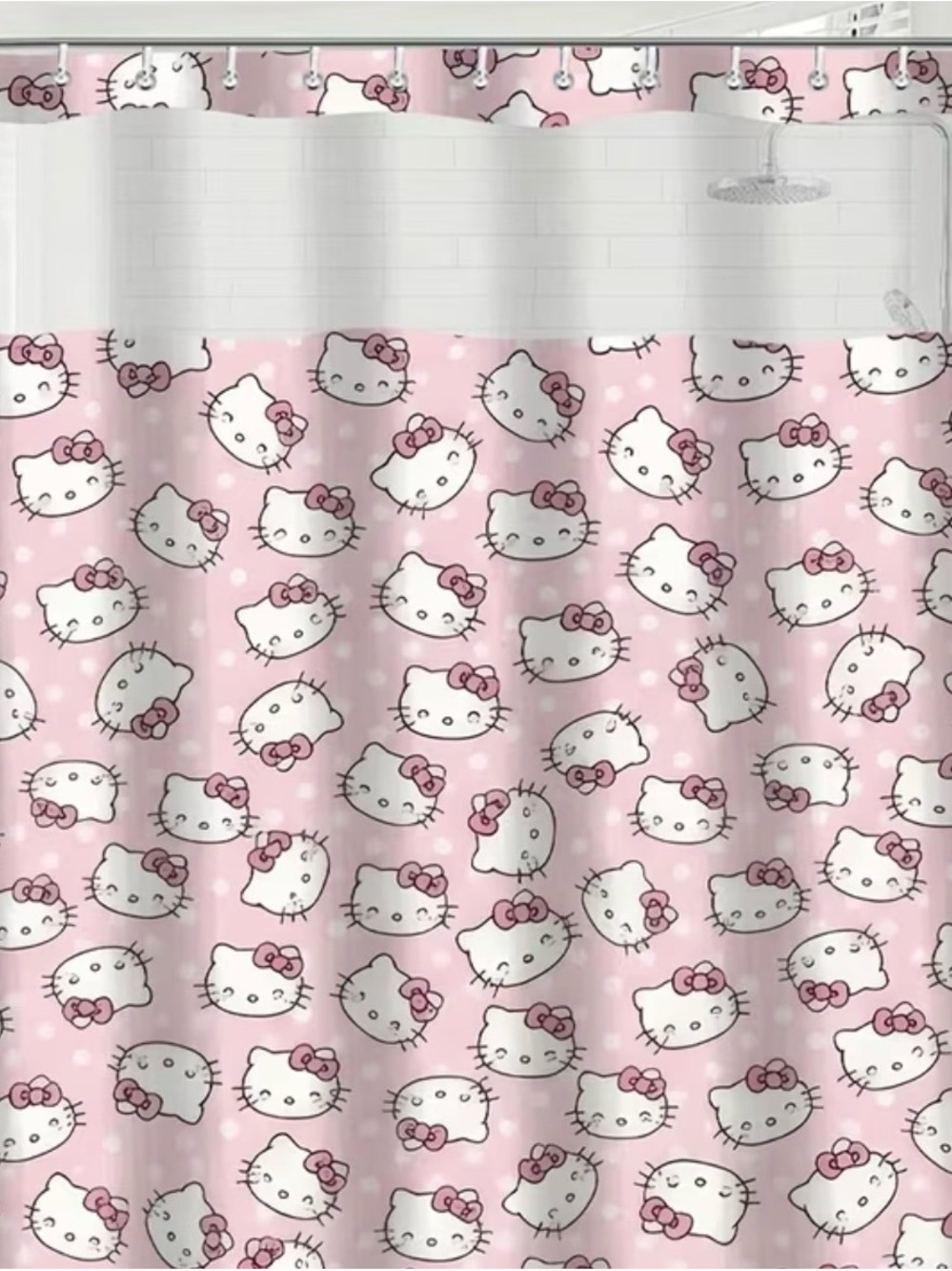 Hello Kitty Pink Pattern Shower Curtain